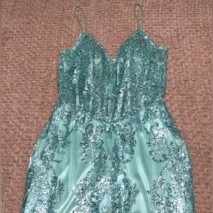 Sage Green Sequin Dress 3053N